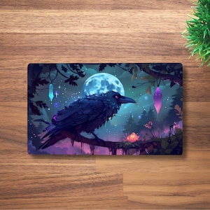 Alfombrilla de juego de colección Shiny Trinkets para TCG, OCG, Dnd Crow Deskmat, alfombrilla de ratón Raven Anime, alfombrilla de juego de neopreno Black Bird, 60 x 35 cm, 14 x 24"