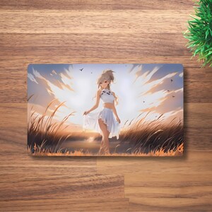 Anime Girl MTG Krabbeldecke für Tcg, Ocg, Ocg, Fantasy, Anime Katzen Auflage, Neopren-Spielmatte, 60 x 35 cm, 14x24"