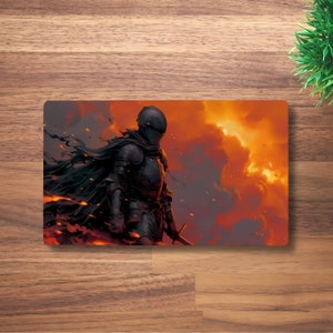 Alfombrilla de juego MTG Knight para TCG, OCG, Dnd Deskmat, alfombrilla de ratón de anime de fantasía, alfombrilla de juego de neopreno, 60 x 35 CM, 14 x 24 ", regalos para él