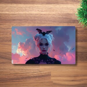 Alfombrilla de juego de MTG Witch of the Night para TCG, OCG, Dnd Deskmat, alfombrilla de ratón de anime Fantasy Warlock Mage, alfombrilla de juego de neopreno, 60 x 35 cm, 14 x 24"