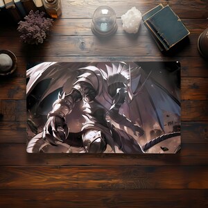 Tapete de juego Steelbound Terror MTG para TCG, OCG, tapete de escritorio Black Dragon Dnd, alfombrilla de ratón Fantasy Anime, tapete de juego de neopreno negro, 60 x 35 cm, 14 x 24"