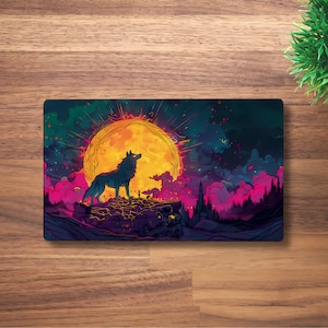 Tapete de juego MTG Lone Wolf para TCG, OCG, Dnd Deskmat, alfombrilla de ratón de anime de fantasía oscura, tapete de juego de neopreno, 60 x 35 cm, 14 x 24"