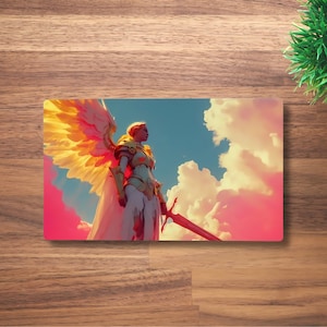 Tapete de juego Angel MTG para TCG, OCG, Dnd Deskmat, alfombrilla de ratón Fantasy Knight Anime, tapete de juego de neopreno, 60 x 35 cm, 14 x 24"
