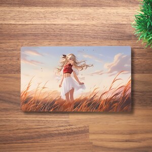 Alfombrilla de juego Anime Girl Walking Through the Meadow TCG OCG Tamaño 14"x24" 60 x 35 CM Alfombrilla de ratón Alfombrilla de juego Alfombrilla de ratón