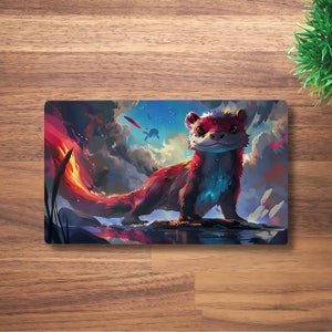 Tapete de jogo MTG Flaming Tail Otter para TCG, OCG, Dnd Deskmat, mouse pad de anime fofo, tapete de jogo de neoprene, 60 x 35 CM, 14 x 24"