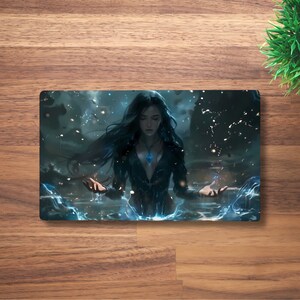 Alfombrilla de juego Water Sorceress MTG para TCG, OCG, alfombrilla de escritorio Anime Girl Dnd, alfombrilla de ratón Fantasy Waifu Anime, alfombrilla de juego de neopreno Wizard, 60 x 35 CM, 14 x 24"