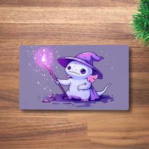 Tapete de juego Axolotl Wizard MTG para TCG, OCG, Magic Dnd Deskmat, linda alfombrilla de ratón de anime, tapete de juego de neopreno, 60 x 35 cm, 14 x 24"