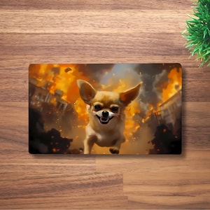 Tapis de jeu Chihuahua's Wrath pour TCG, MTG, OCG, chien et tapis de bureau, tapis de souris Puppy Fantasy Anime, tapis de jeu en néoprène noir, 60 x 35 cm, 14 x 24"