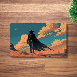 Tapete de juego Gunslinger’s Vengeance MTG para TCG, OCG, Dnd Deskmat, alfombrilla de ratón Cowboy Fantasy Anime, tapete de juego de neopreno, 60 x 35 cm, 14 x 24"