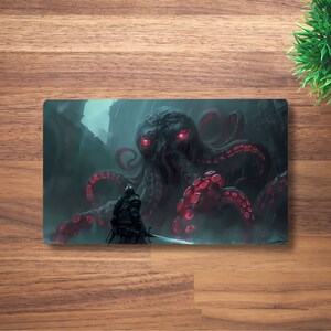 Alfombrilla de juego Demon Octopus MTG para TCG, alfombrilla de escritorio Lovecraftian Horror Dnd, alfombrilla de ratón Eldritch Monster Anime, alfombrilla de juego de neopreno, 60 x 35 cm, 14 x 24"