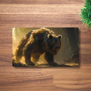 Tapete de juego Bear MTG para TCG, OCG, DnD, alfombrilla de ratón de anime Fantasy Beast, tapete de juego de neopreno, 60 x 35 cm, 35 x 61 cm