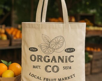 Stay Salty Organic Cotton Tote Bag: Christian Scripture Market Bag