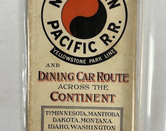 Horario del Ferrocarril Northern Pacific de 1895: Vagón comedor Pullman, folleto sobre Japón y China