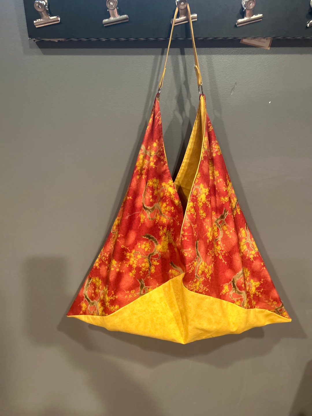 Asian Inspired Red and Gold Origami Boho Weekender Bag Tote - Etsy