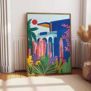 Majorelle Marrakech Print  | Majorelle Garden Wall Art | Jardin Majorelle Art Poster | Housewarming gift | Morocco print