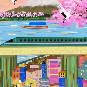 Mount Fuji Wall Art | Tokyo Skyline Poster | Japanese Travel Gift Under 50 | Musuem-Quality Print image 10