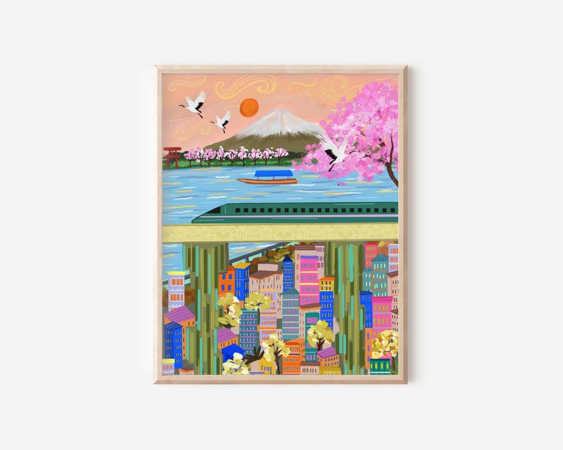 Mount Fuji Wall Art | Tokyo Skyline Poster | Japanese Travel Gift Under 50 | Musuem-Quality Print image 4