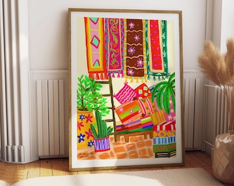 Marrakech Market Print: Colorful Morocco Souk, Travel Wall Art
