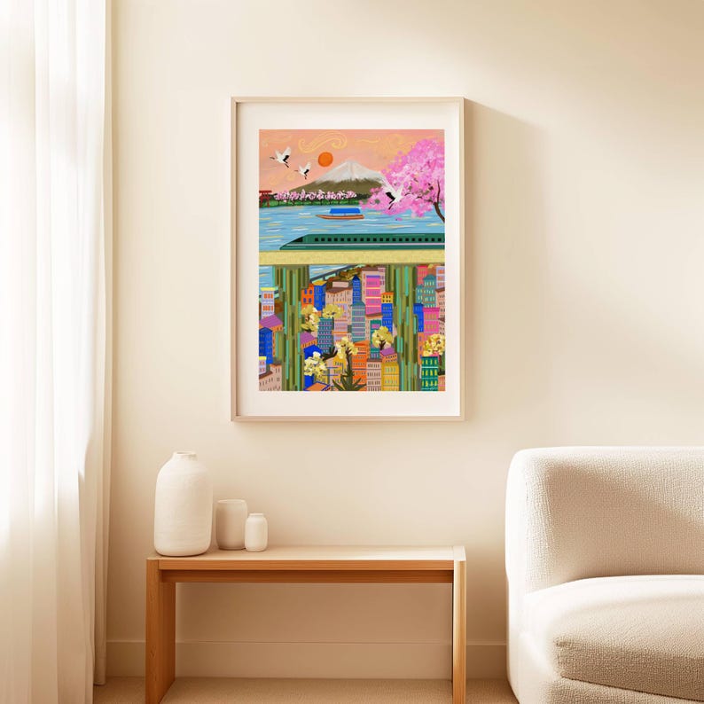 Mount Fuji Wall Art | Tokyo Skyline Poster | Japanese Travel Gift Under 50 | Musuem-Quality Print image 8