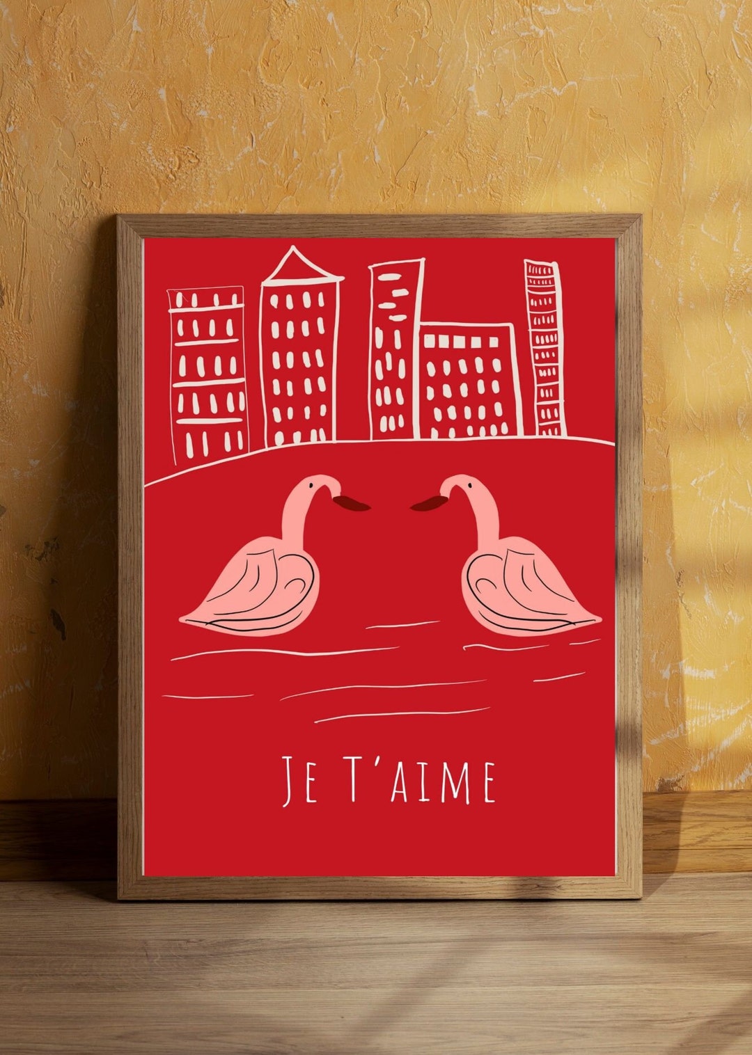 Red Valentines Day Printable Wall Art, Cute Valentines Day Art ...