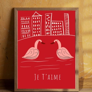 Red Valentines Day Printable Wall Art, Cute Valentines Day Art, Valentines Day decor, Romantic art, Digital Download, Valentines gift