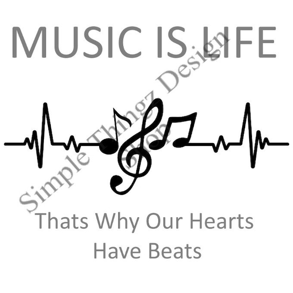 Music Is Life - SVG, DXF, AI Files