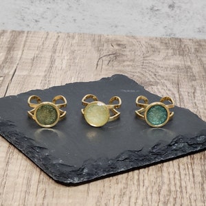 Handmade Resin Ring with Expandable Gold Hardware, Unique Jewelry, Customizable Ring, One of a Kind Jewelry