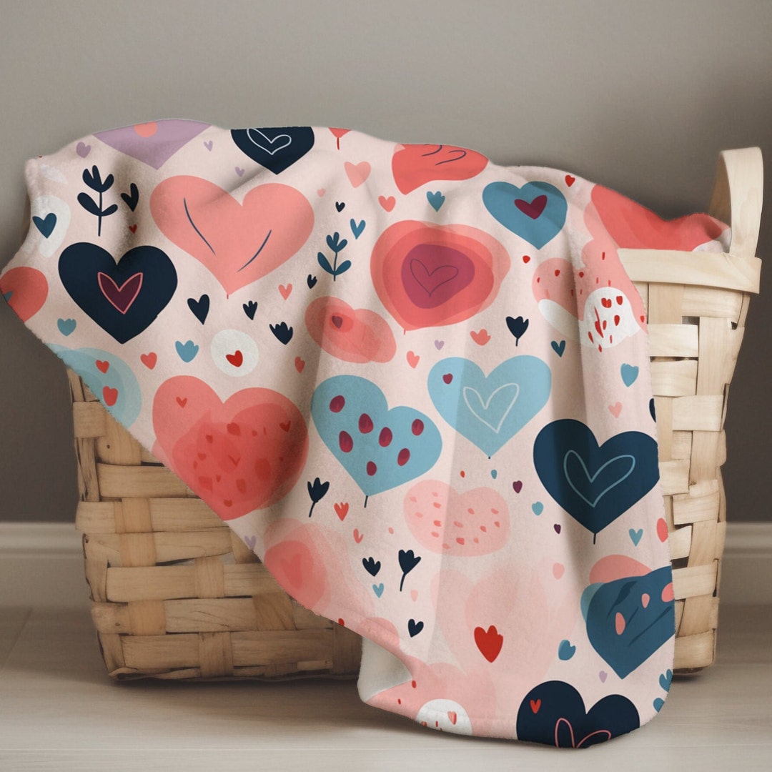Heart Blanket, One of a Kind, Valentines Inspired Design, Soft and Cozy