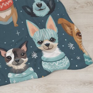 Adorable chihuahua cozy blanket, one of a kind chihuahua inspired design, blanket with doggie vibes, blanket for dog and chihuahua lovers