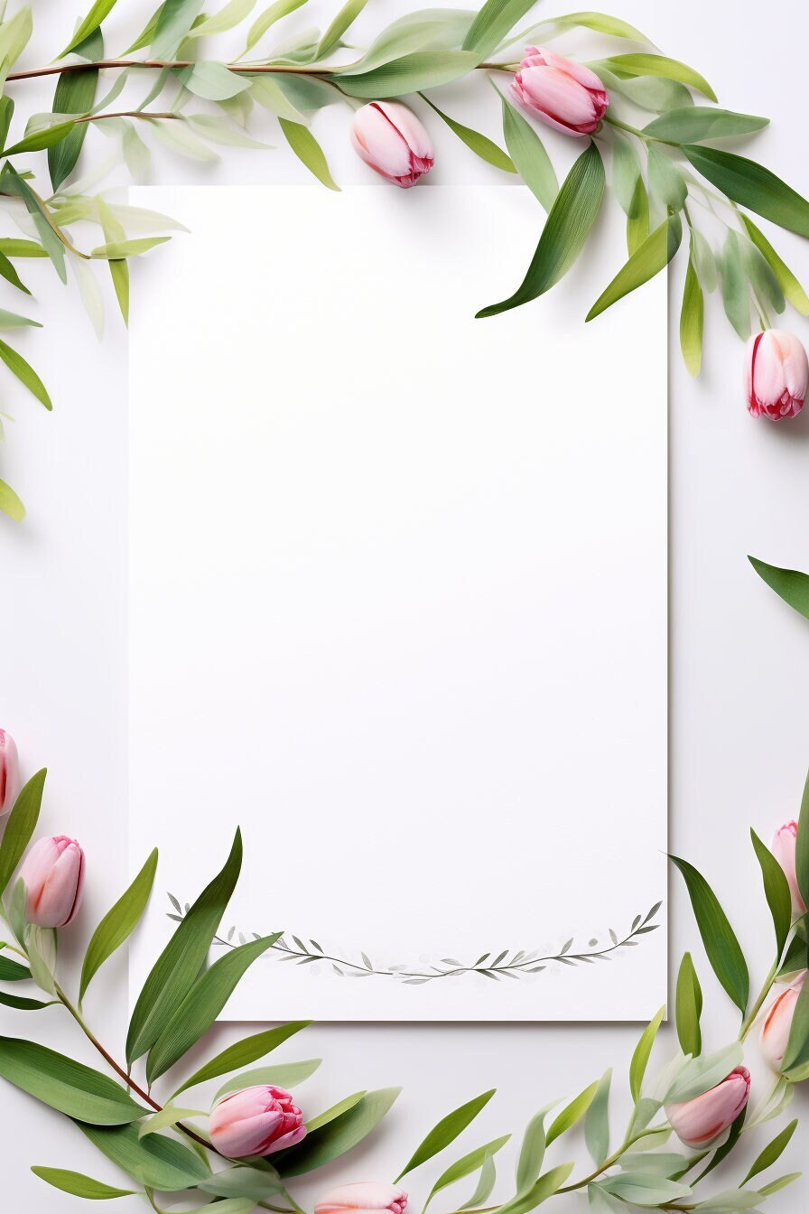 High Resolution Printable Greeting Card, Tulips 1. DIY Blank Greeting
