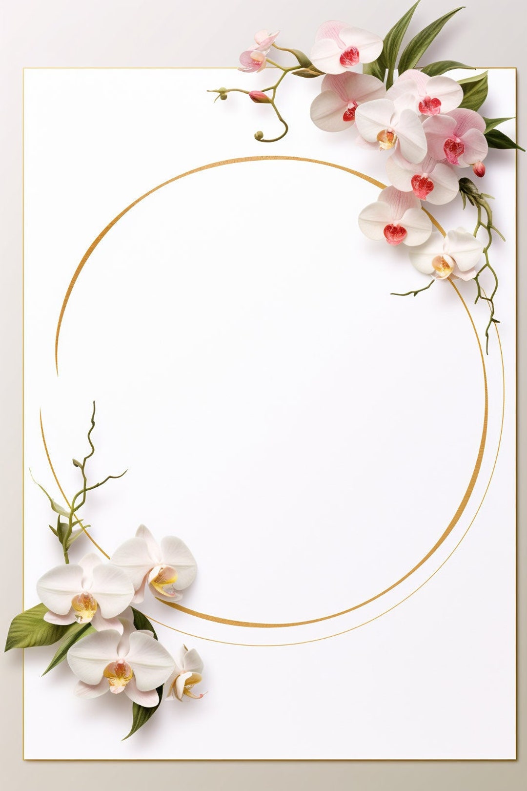 High Resolution Printable Greeting Card, Orchids 9. DIY Blank Template ...