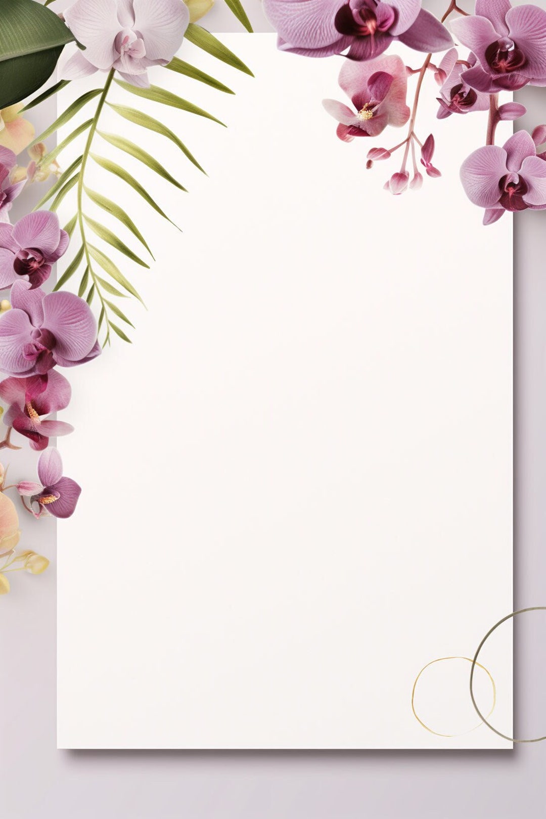 High Resolution Printable Greeting Card, Orchids 7. DIY Blank Template ...