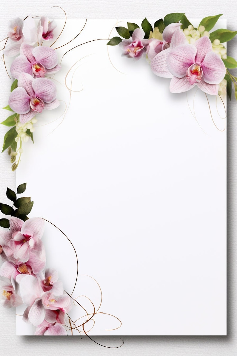 High Resolution Printable Greeting Card, Orchids 3. DIY Blank Template ...