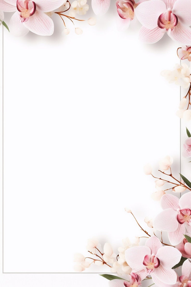 High Resolution Printable Greeting Card, Orchids 1. DIY Blank Template ...