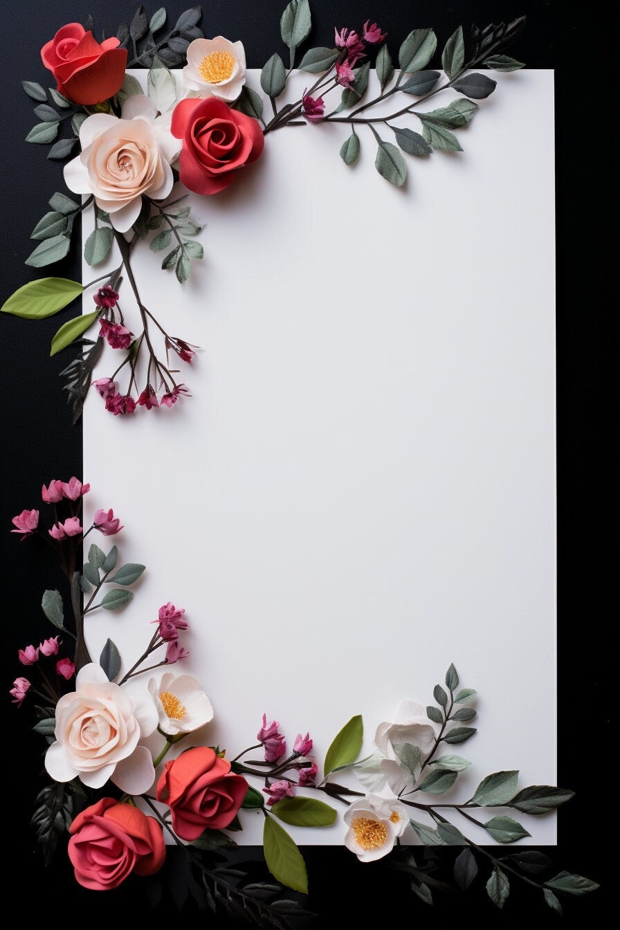 High Resolution Printable Greeting Card Template, Roses 1, Blank Card High Resolution Printable Greeting Card Template, Roses 1, Blank Card
