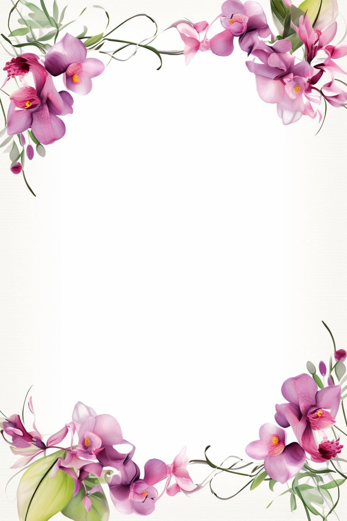 High Resolution Printable Greeting Card, Orchids 6. DIY Blank Template ...