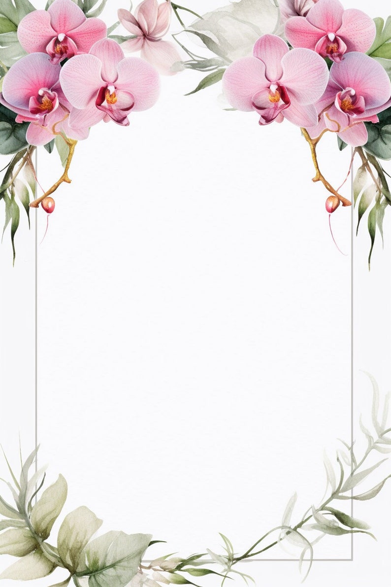 High Resolution Printable Greeting Card, Orchids 10. DIY Blank Template ...