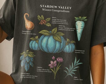 Womens Stardew Valley Shirt, Stardew Valley Floral Tshirt, Stardew Valley Merch, Video Game Graphic Tee, Stardew Valley Gifts for Friend