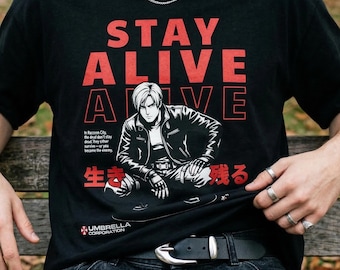 Vintage Resident Evil Shirt, Leon Kennedy Resident Evil 4 Inspired Tshirt, Mens Graphic Tee RE9, Video Game Merch for Boyfriend Gifts