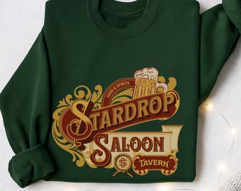 Stardew Valley Sweatshirt Stardrop Saloon Shirt Stardew Valley Merch Vintage Graphic Tee Video Game Tshirt Cute Shirt for Girlfriend Gift