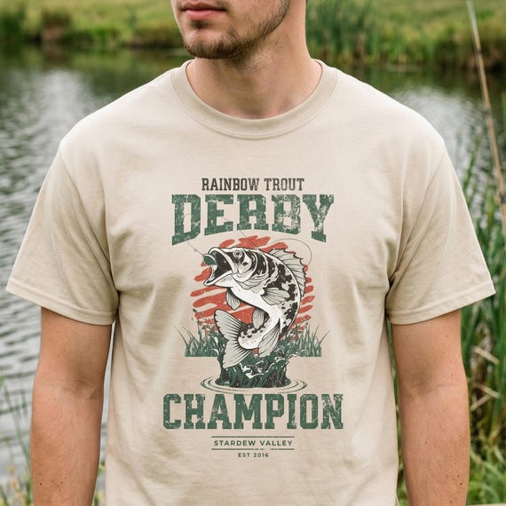 Stardew Valley Shirt, Trout Derby T-shirt, Vintage Fishing Tee, Stardew Valley Sweatshirt, Unisex Retro Graphic Tshirt, Gifts for Boyfriend