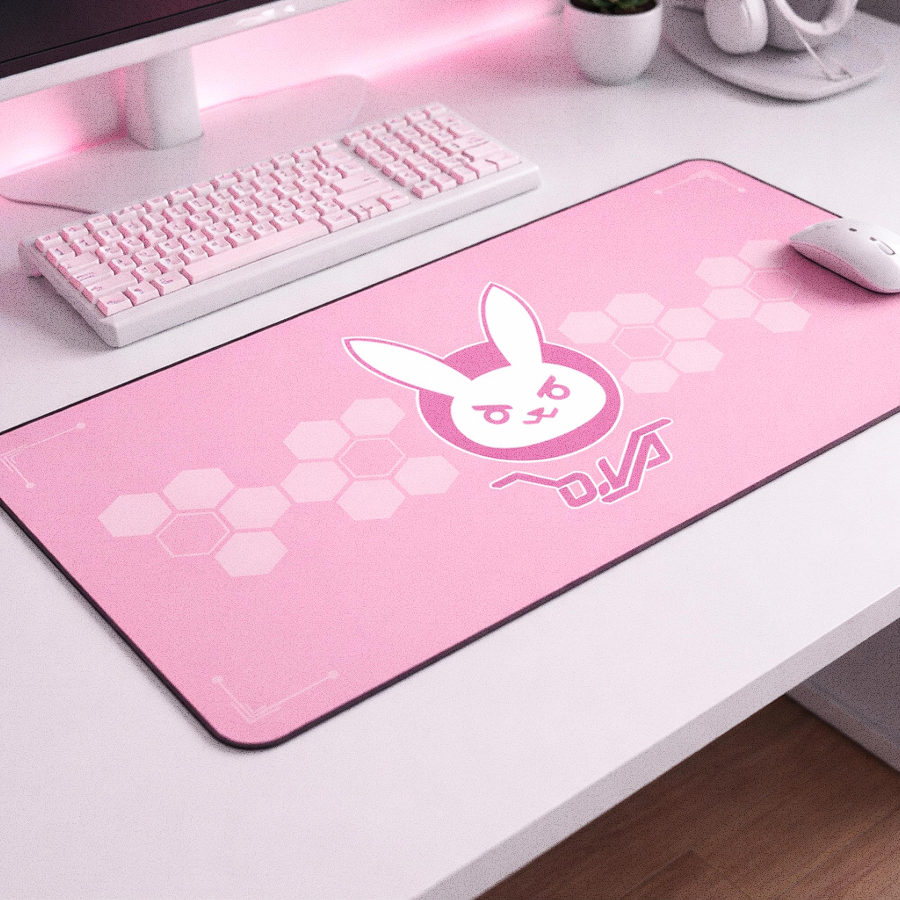 D.va Mouse Pad Overwatch 2 Gaming Desk Mat Pink Gamer Girl