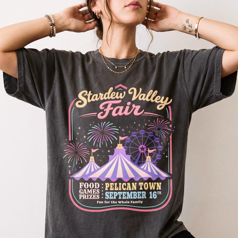 Stardew Valley Fair Comfort Colors Shirt, Stardew Valley Gift, Video Game Merch zdjęcie 1