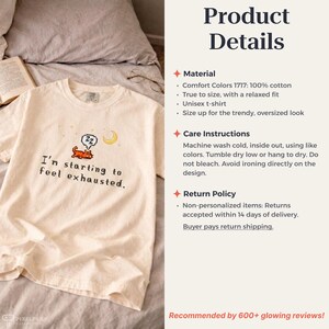 Stardew Valley Funny Cat Shirt, Sleepy Kitty Comfort Colors® Tee, Sarcastic Cat T-Shirt for Stardew Valley Fan, Trendy Cat Mom Shirt zdjęcie 10
