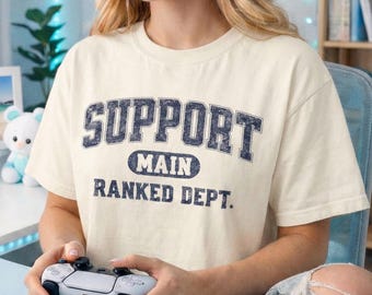 Overwatch Healer Shirt, Video Game Support Player Tshirt, Unisex Vintage Tee, Gamer Girlfriend Gifts, League of Legends Support Main T-shirt