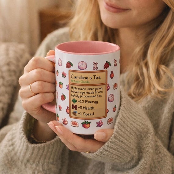 Personalized Stardew Valley Mug, Custom Stardew Valley Gifts, Custom Name Gamer Gift, Pixel Art Accent Mug, Personalized Coffee Mug for Her