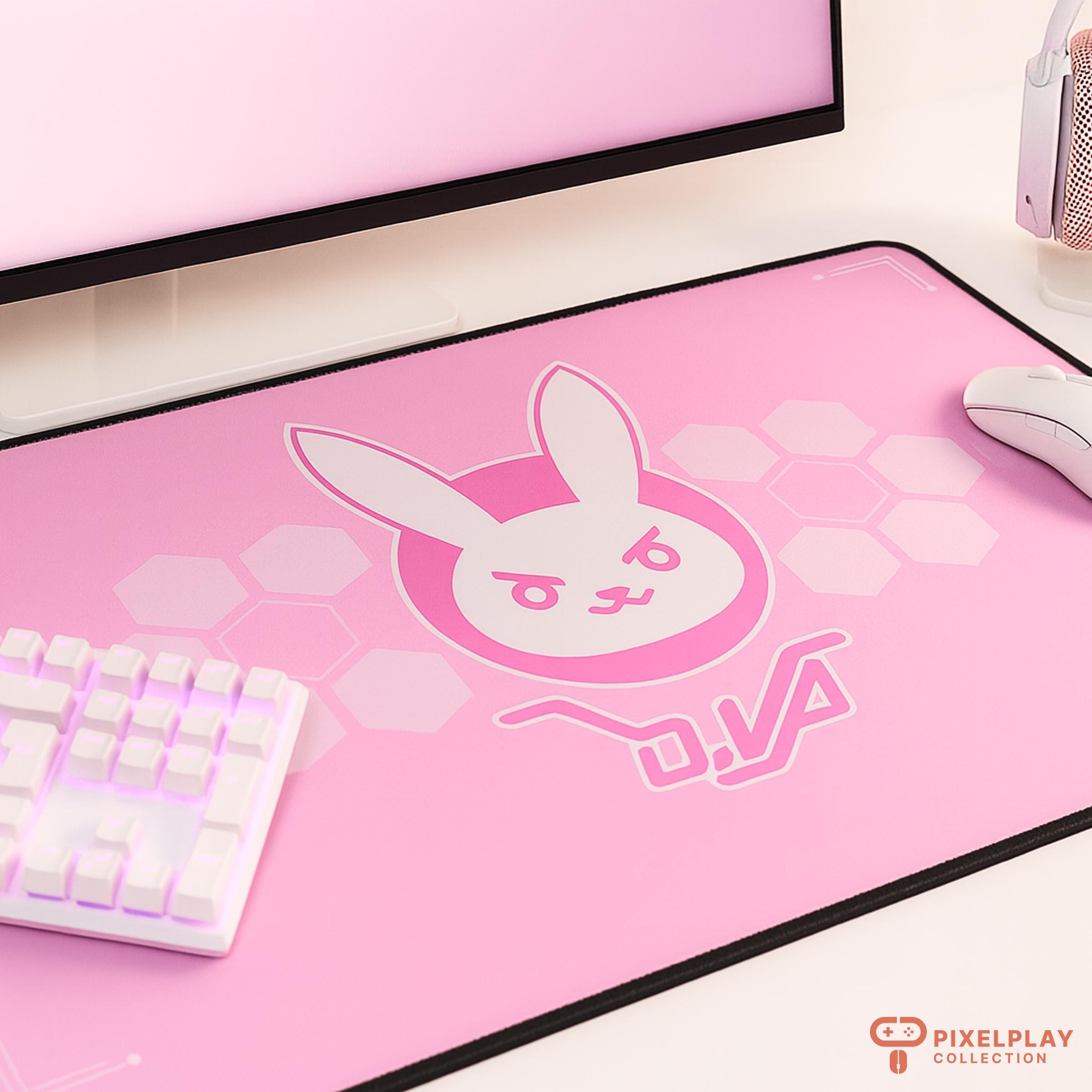D.va Mouse Pad Overwatch 2 Gaming Desk Mat Pink Gamer Girl