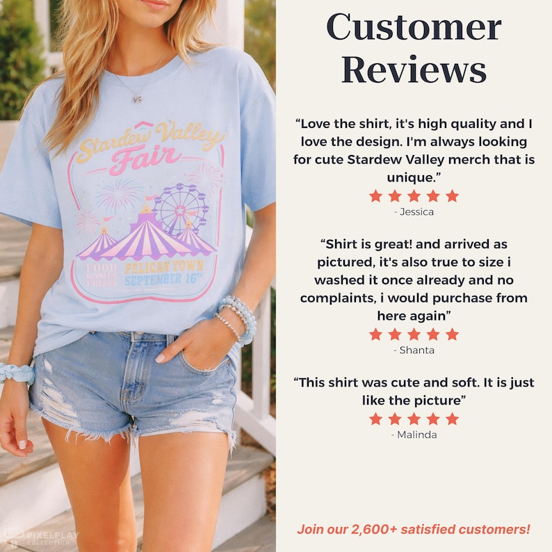 Stardew Valley Fair Comfort Colors Shirt, Stardew Valley Gift, Video Game Merch zdjęcie 3