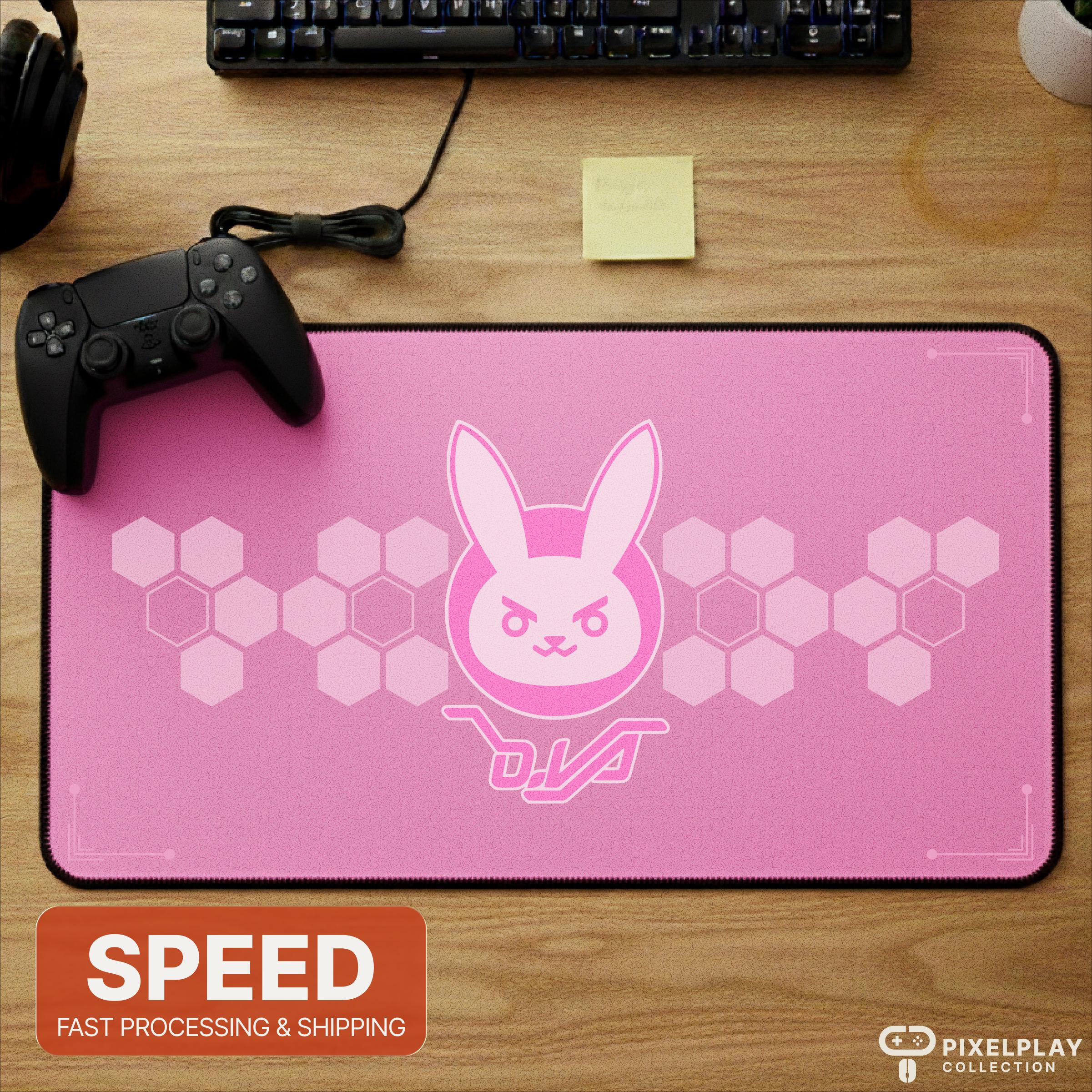 D.va Mouse Pad Overwatch 2 Gaming Desk Mat Pink Gamer Girl