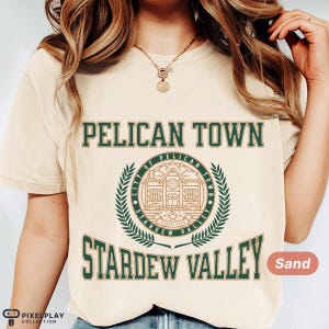 Stardew Valley Shirt, Gamer Tshirt Unisex, Stardew Valley Merch, Pelican Town College Sweatshirt, Junimo Cozy Sweatshirt, Girlfriend Gift